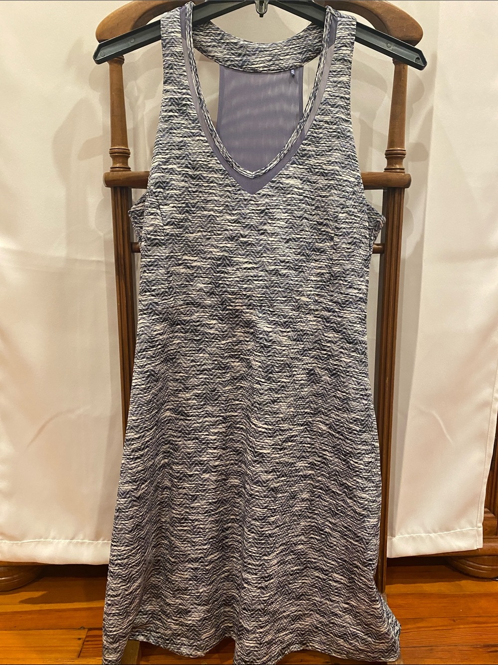 MPG Heathered Navy Blue and White Racerback Dress
